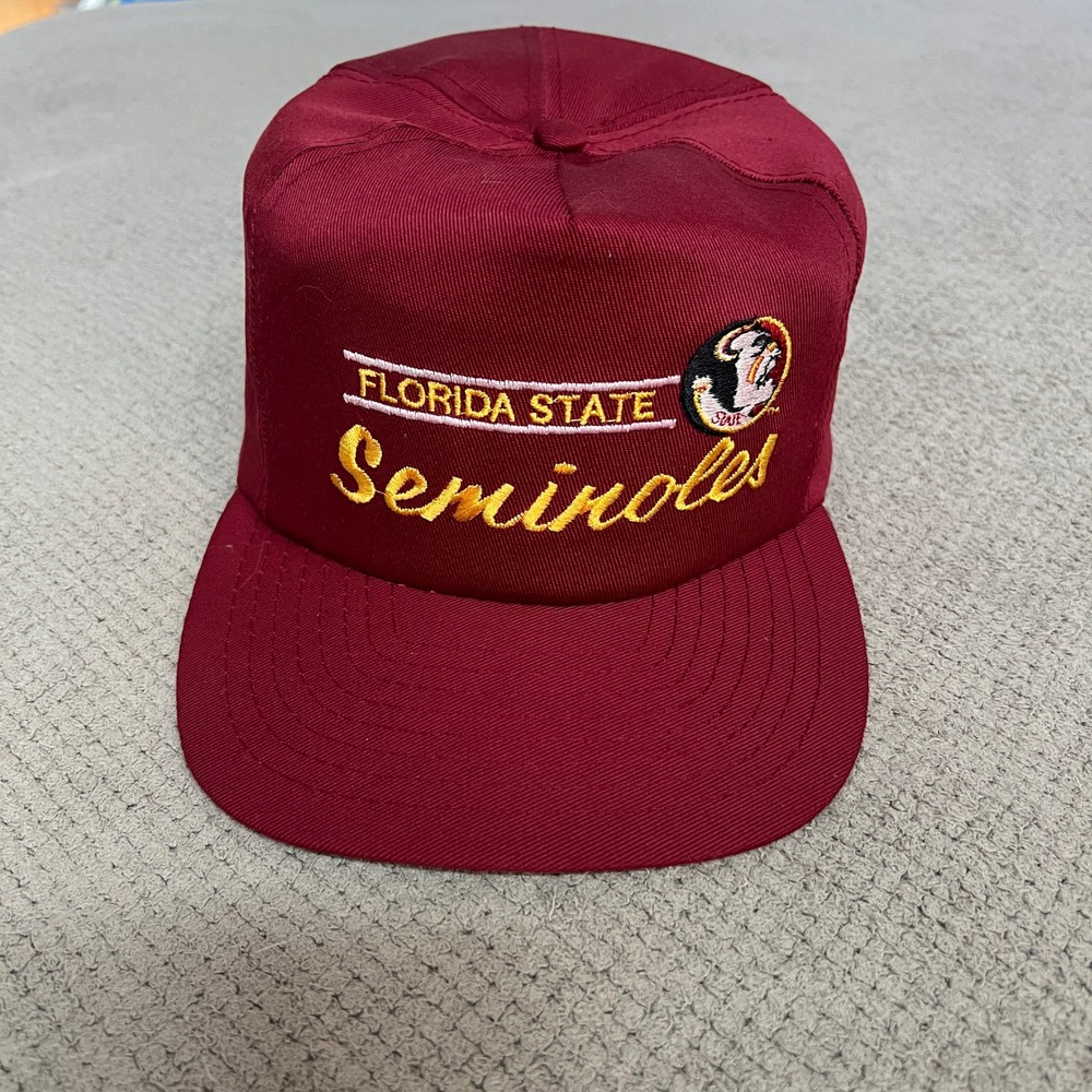 Vintage 1990s Florida State Seminoles FSU Annco Snapback Hat Maroon OSFA